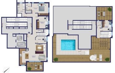 Splendide duplex penthouse 5 pièces avec terrasse